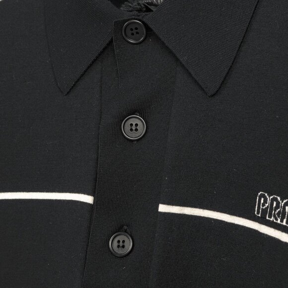 Prada AW/18 Nero Logo Oversized Knit Polo - Picture 6 of 13